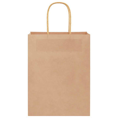Paper Bags 250 pcs with Handles Brown 21x11x28 cm