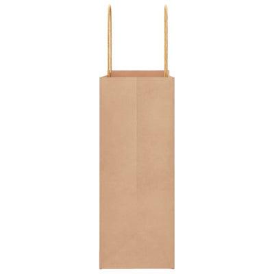 Paper Bags 250 pcs with Handles Brown 21x11x28 cm