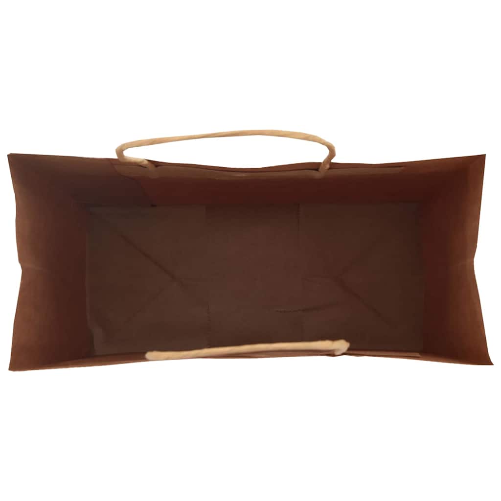 Paper Bags 250 pcs with Handles Brown 26x12x35 cm