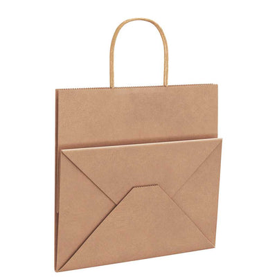Paper Bags 250 pcs with Handles Brown 26x17x25 cm