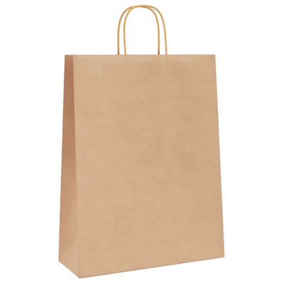 Paper Bags 250 pcs with Handles Brown 32x12x42 cm