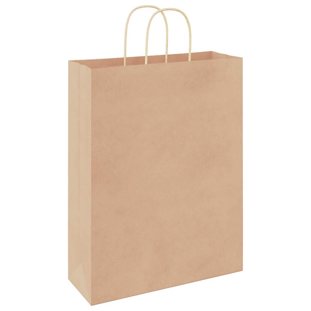 Paper Bags 250 pcs with Handles Brown 32x12x42 cm