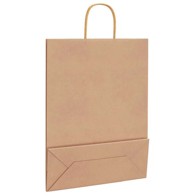 Paper Bags 250 pcs with Handles Brown 32x12x42 cm