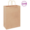Paper Bags 250 pcs with Handles Brown 32x17x44 cm