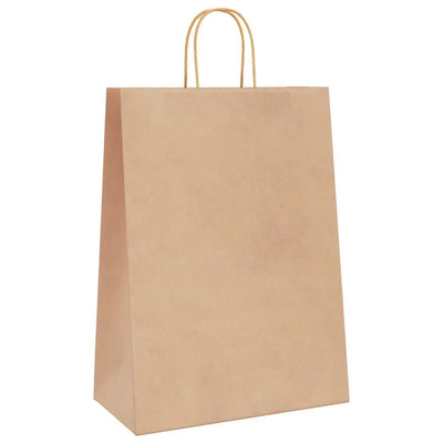Paper Bags 250 pcs with Handles Brown 32x17x44 cm