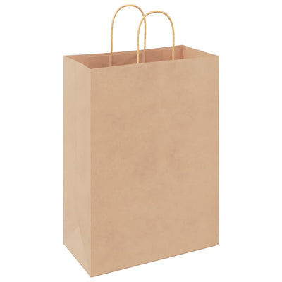 Paper Bags 250 pcs with Handles Brown 32x17x44 cm
