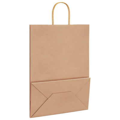 Paper Bags 250 pcs with Handles Brown 32x17x44 cm