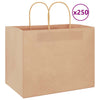 Paper Bags 250 pcs with Handles Brown 32x22x24 cm