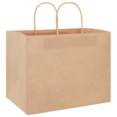 Paper Bags 250 pcs with Handles Brown 32x22x24 cm
