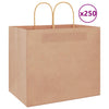 Paper Bags 250 pcs with Handles Brown 32x22x28 cm