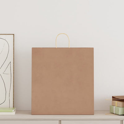 Paper Bags 250 pcs with Handles Brown 45x17x48 cm