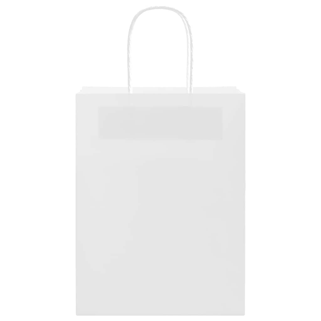 Paper Bags 50 pcs with Handles White 21x11x28 cm