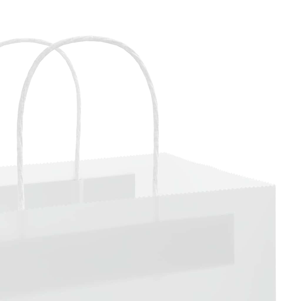 Paper Bags 50 pcs with Handles White 21x11x28 cm