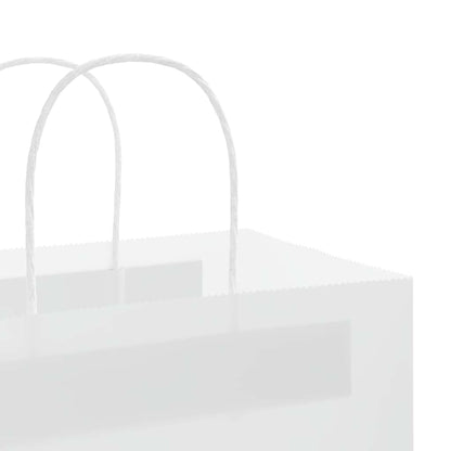 Paper Bags 50 pcs with Handles White 21x11x28 cm