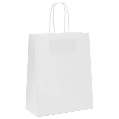 Paper Bags 250 pcs with Handles White 18x8x22 cm