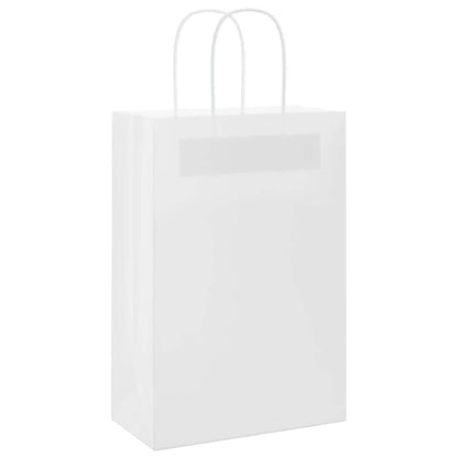 Paper Bags 250 pcs with Handles White 21x11x31 cm