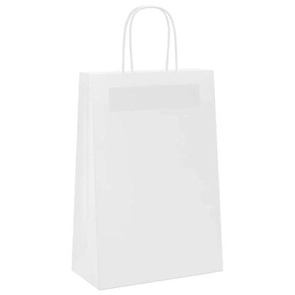 Paper Bags 250 pcs with Handles White 21x11x31 cm