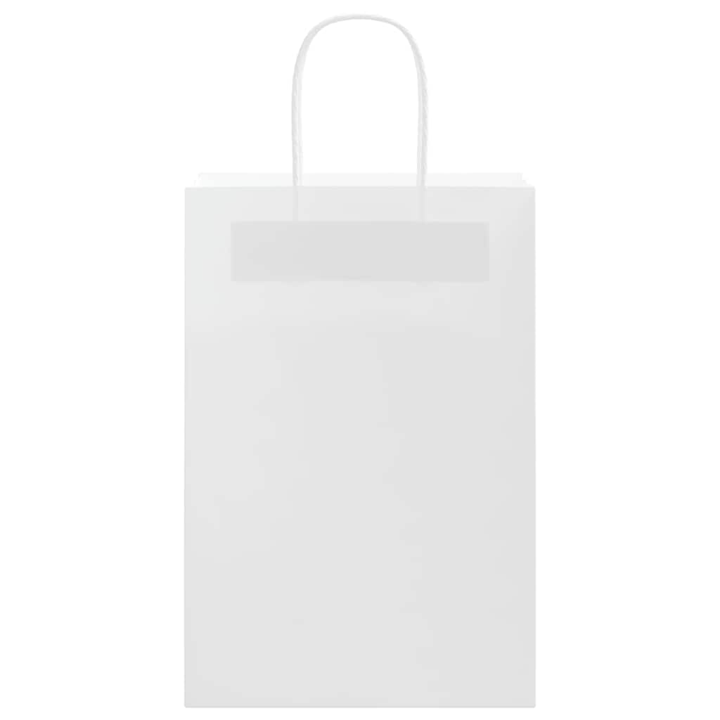 Paper Bags 250 pcs with Handles White 21x11x31 cm