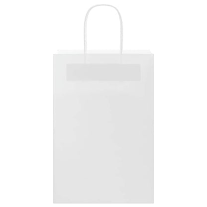 Paper Bags 250 pcs with Handles White 21x11x31 cm