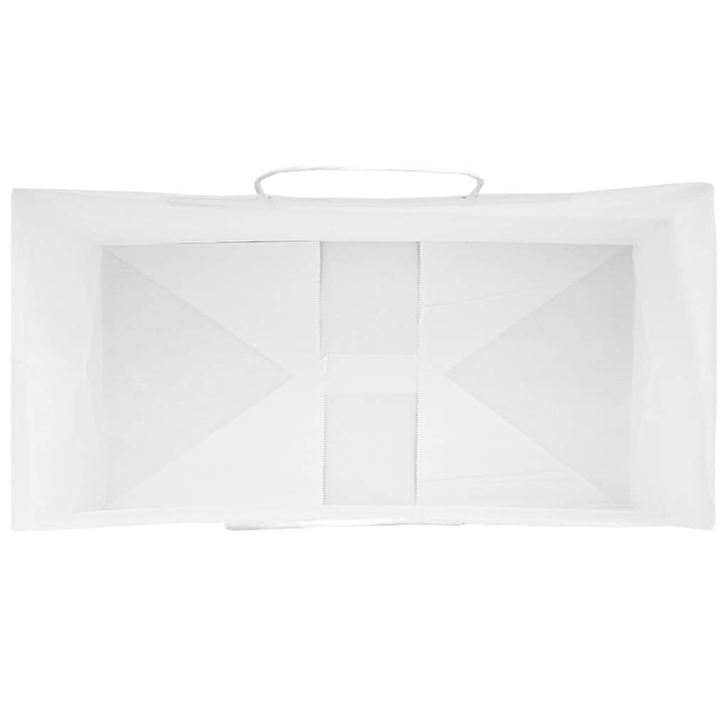 Paper Bags 250 pcs with Handles White 21x11x31 cm