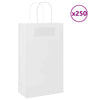Paper Bags 250 pcs with Handles White 21x11x36 cm