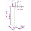 Paper Bags 250 pcs with Handles White 21x11x36 cm