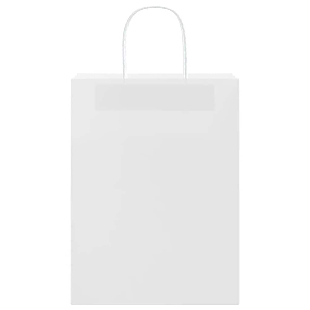 Paper Bags 250 pcs with Handles White 26x12x35 cm
