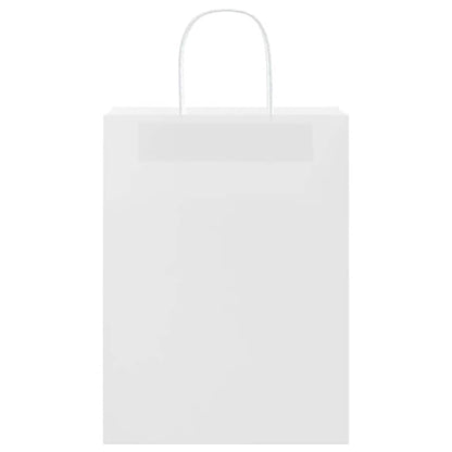 Paper Bags 250 pcs with Handles White 26x12x35 cm