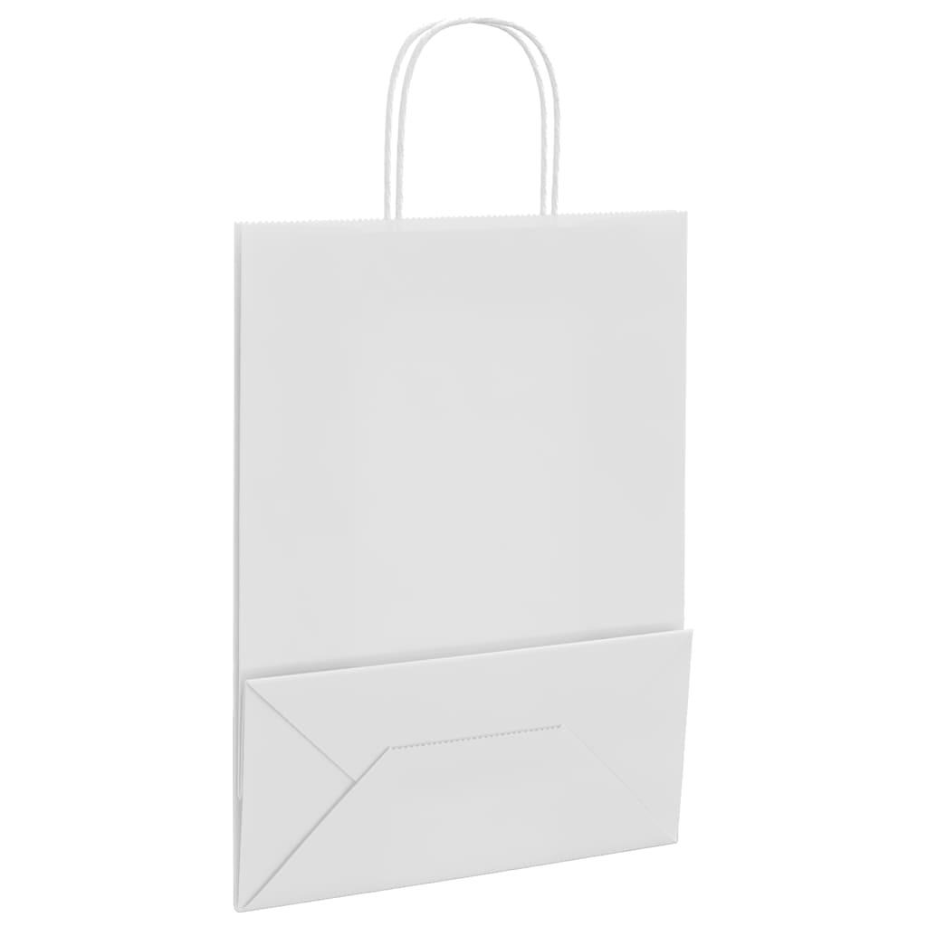 Paper Bags 250 pcs with Handles White 26x12x35 cm