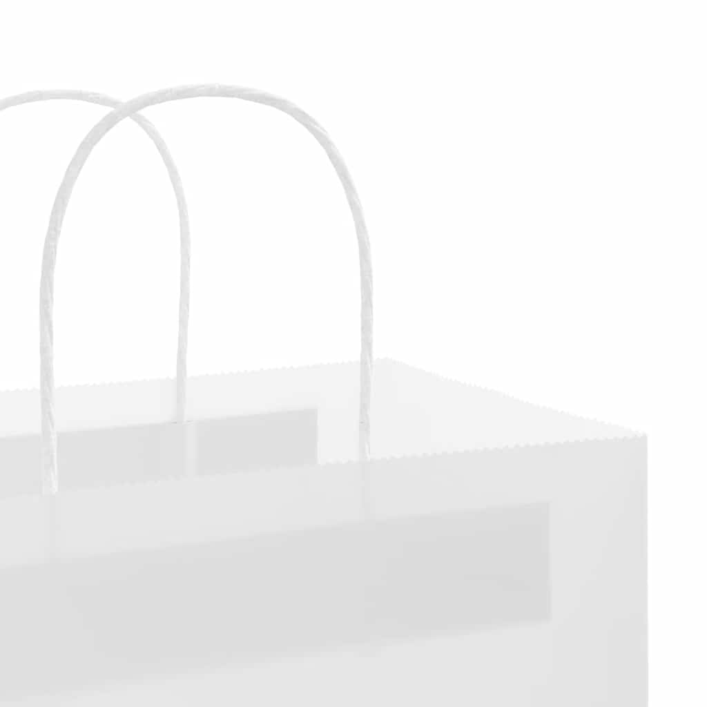 Paper Bags 250 pcs with Handles White 26x12x35 cm