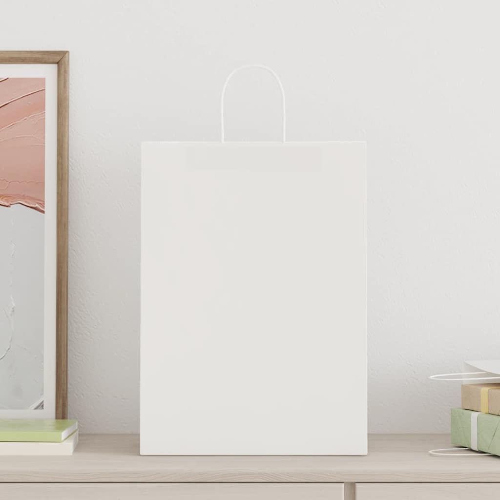 Paper Bags 250 pcs with Handles White 32x17x44 cm