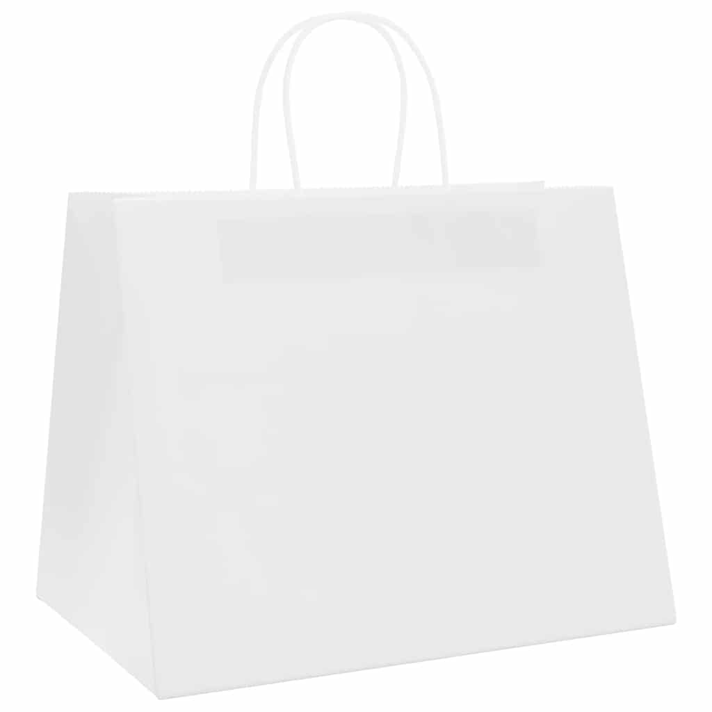 Paper Bags 250 pcs with Handles White 32x22x24 cm