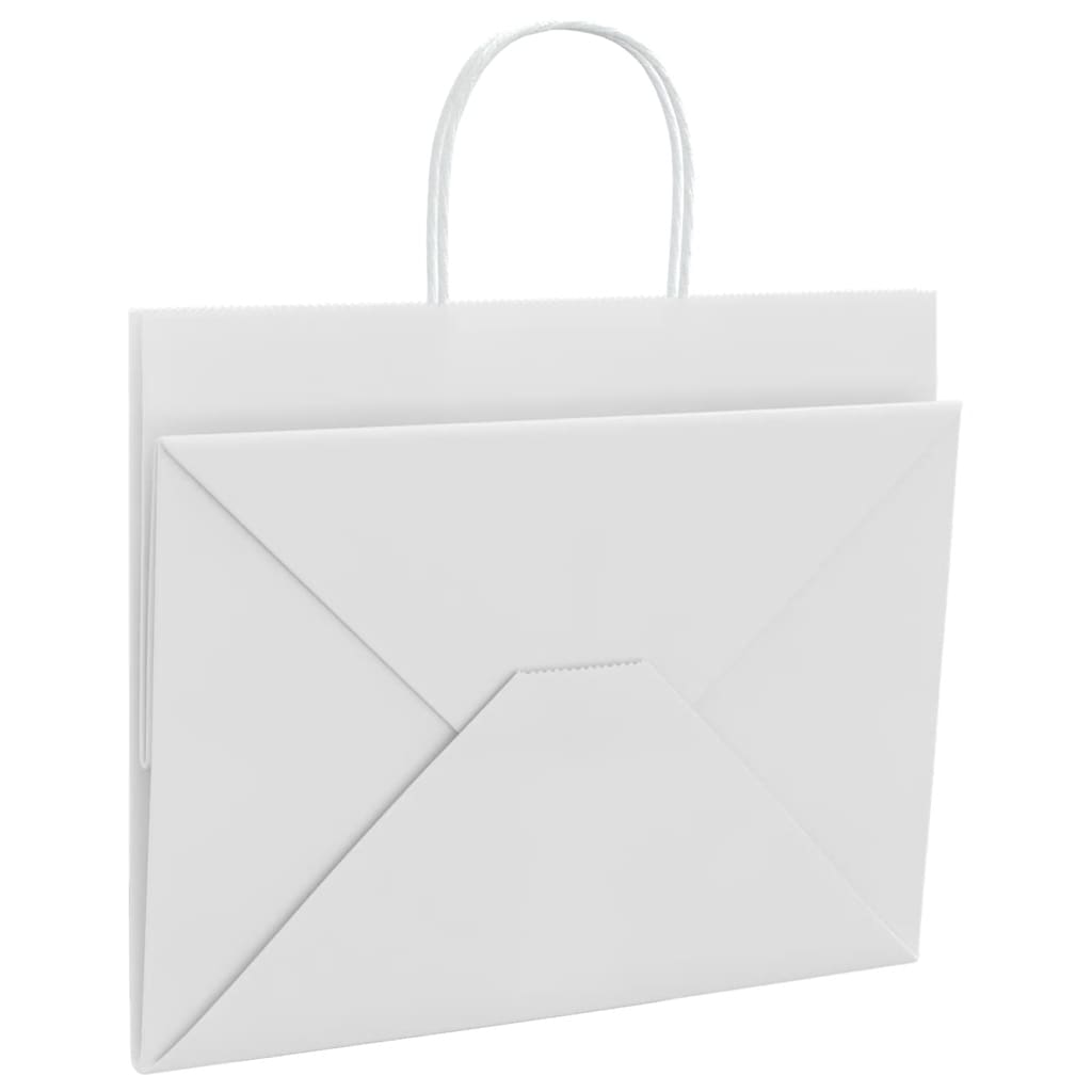 Paper Bags 250 pcs with Handles White 32x22x24 cm
