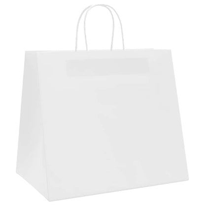 Paper Bags 250 pcs with Handles White 32x22x28 cm