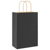 Paper Bags 250 pcs with Handles Black 21x11x31 cm