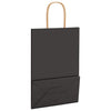 Paper Bags 250 pcs with Handles Black 21x11x31 cm