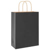 Paper Bags 250 pcs with Handles Black 26x12x35 cm