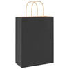 Paper Bags 250 pcs with Handles Black 26x12x35 cm