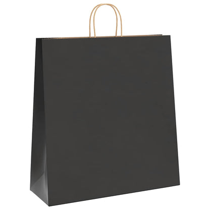 Paper Bags 250 pcs with Handles Black 45x17x48 cm