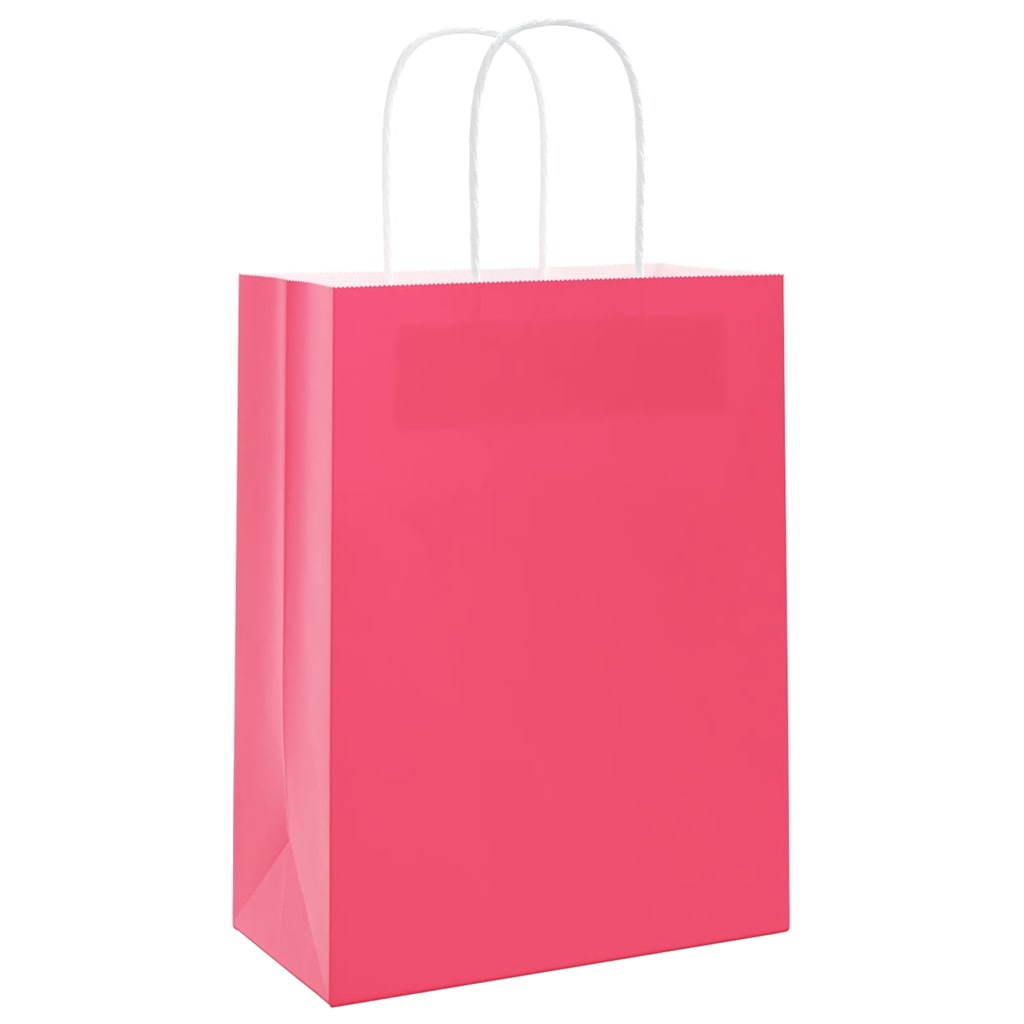 Paper Bags 50 pcs with Handles Pink 21x11x28 cm