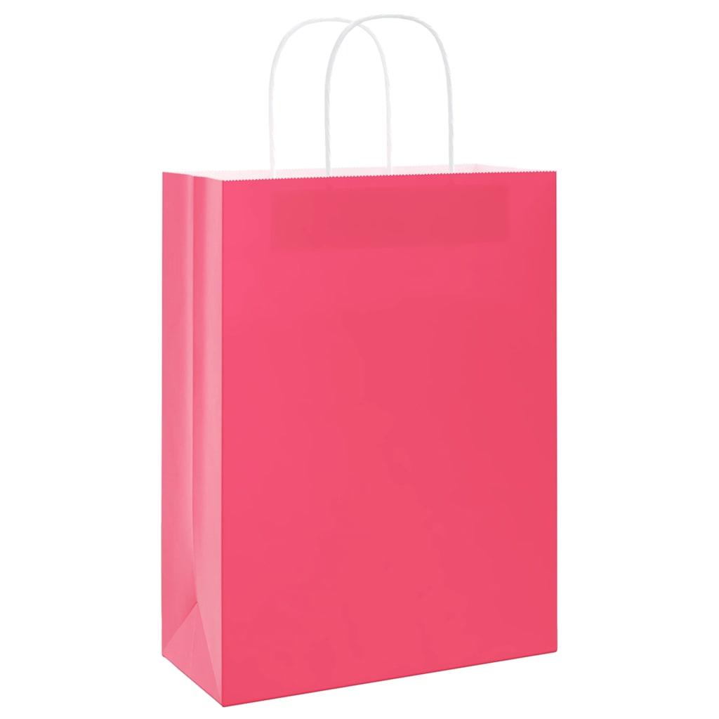Paper Bags 50 pcs with Handles Pink 26x12x35 cm