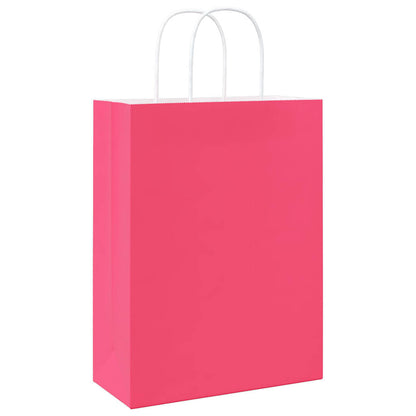 Paper Bags 50 pcs with Handles Pink 26x12x35 cm