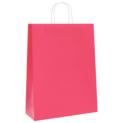 Paper Bags 250 pcs with Handles Pink 32x12x42 cm