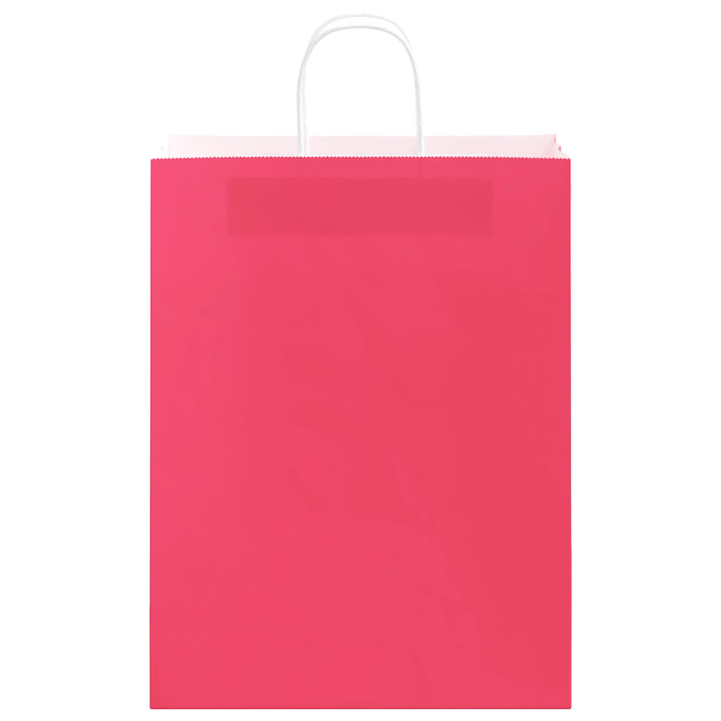 Paper Bags 250 pcs with Handles Pink 32x12x42 cm
