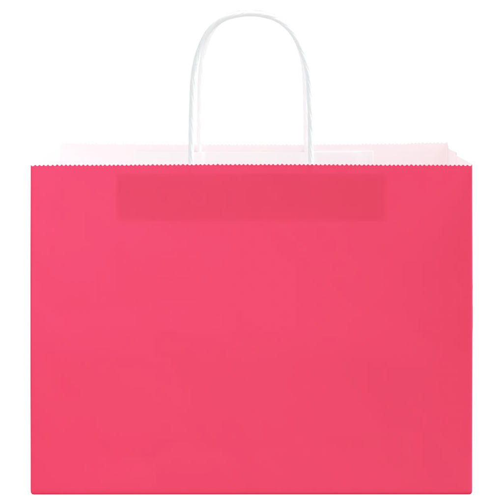 Paper Bags 250 pcs with Handles Pink 32x17x25 cm