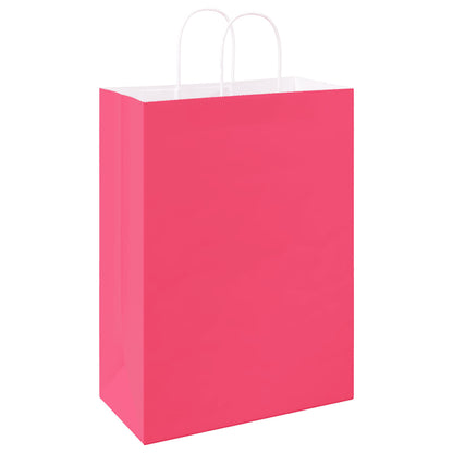 Paper Bags 250 pcs with Handles Pink 32x17x44 cm