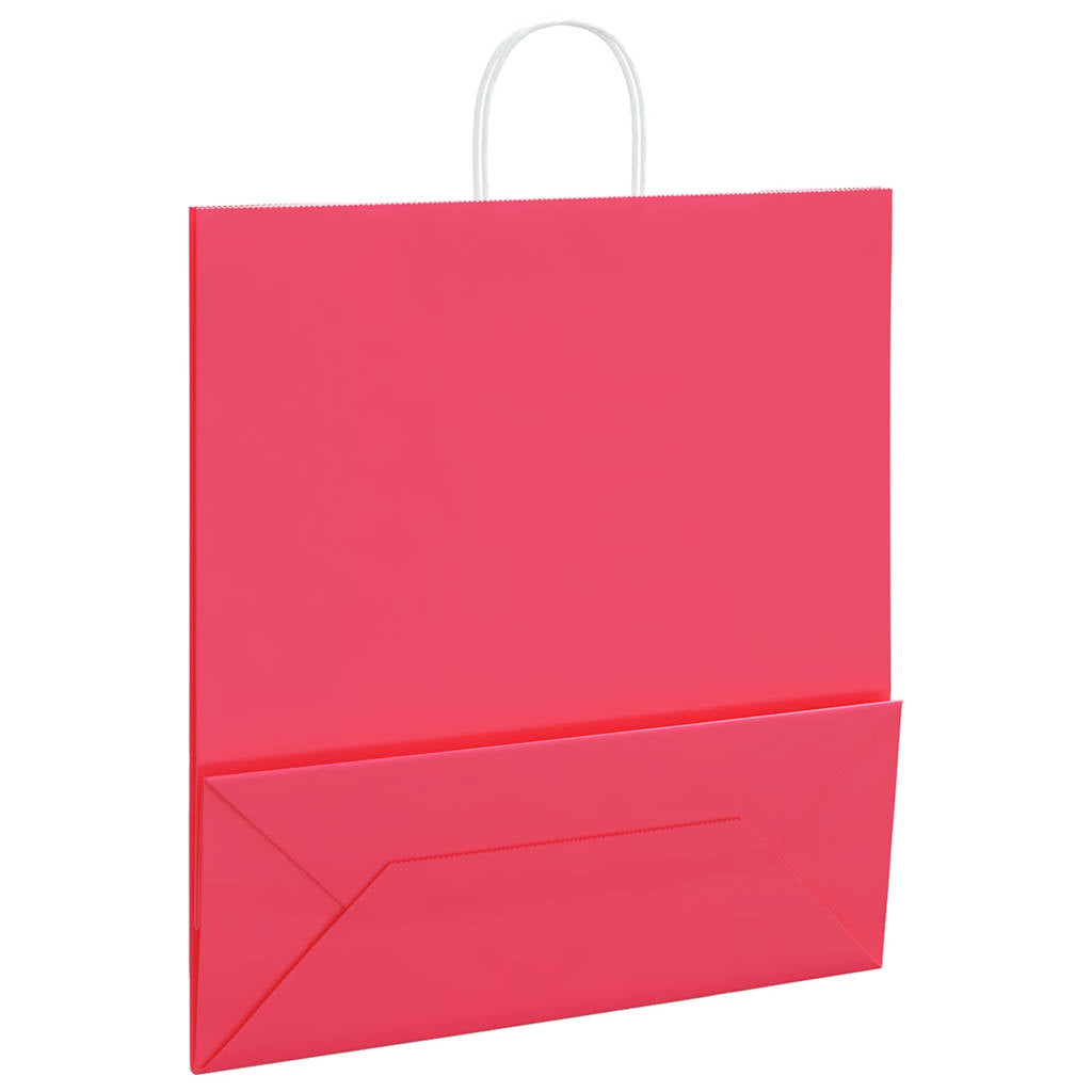 Paper Bags 250 pcs with Handles Pink 45x17x48 cm