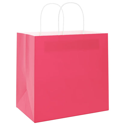 Paper Bags 250 pcs with Handles Pink 54x15x49 cm