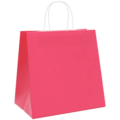 Paper Bags 250 pcs with Handles Pink 54x15x49 cm