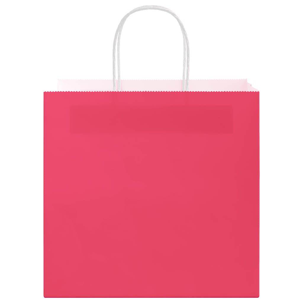 Paper Bags 250 pcs with Handles Pink 54x15x49 cm